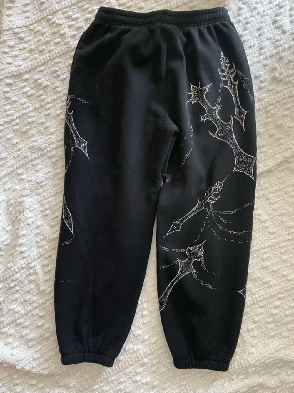 Black Graphic Sword-Print Joggers - Picture 2 of 2